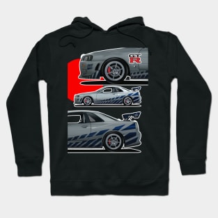 Brian's skyline gtr R34 Nissan (brian o conner) godzilla Hoodie